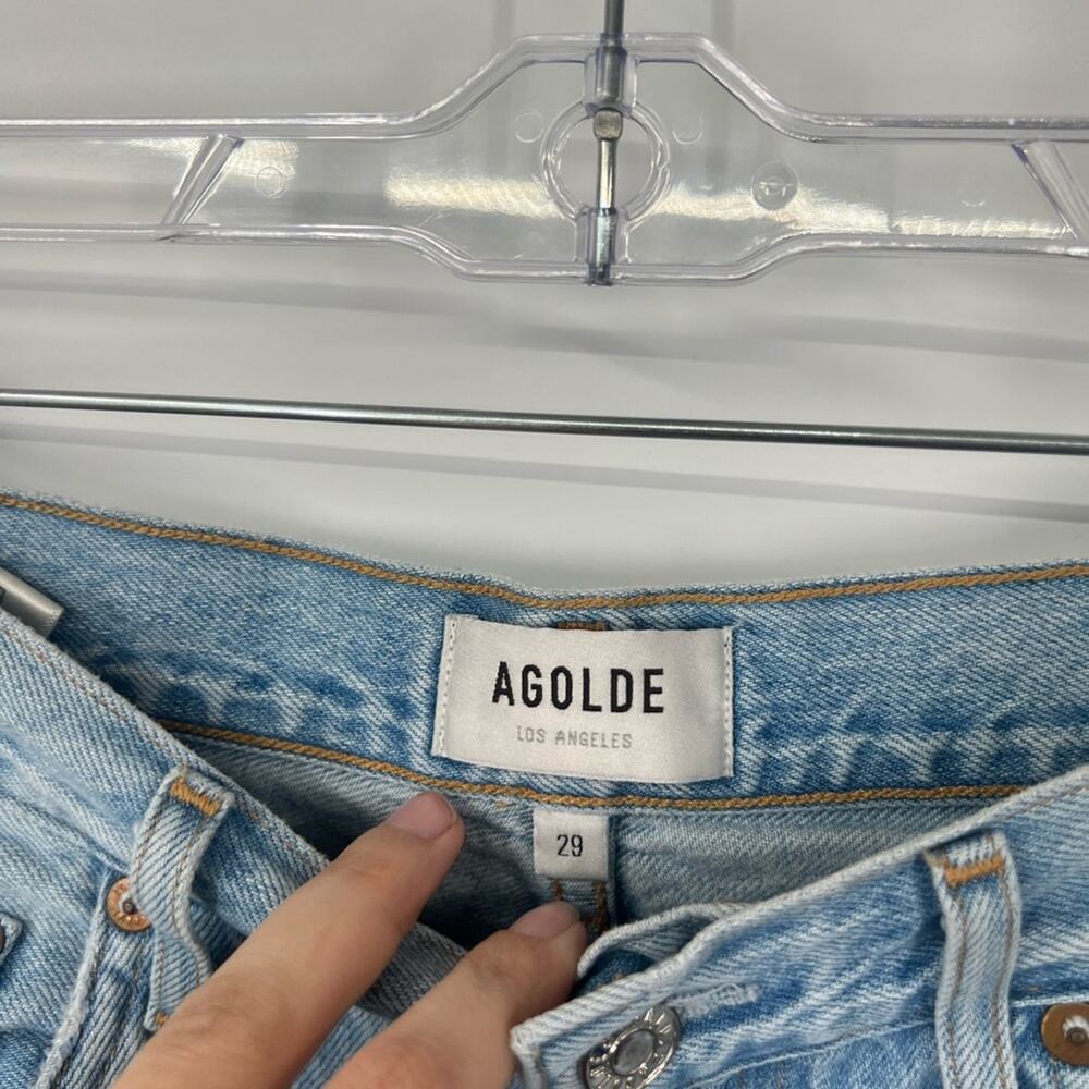 AGOLDE Riley High Rise Straight Crop Jeans Button Fly - Picture 5 of 9